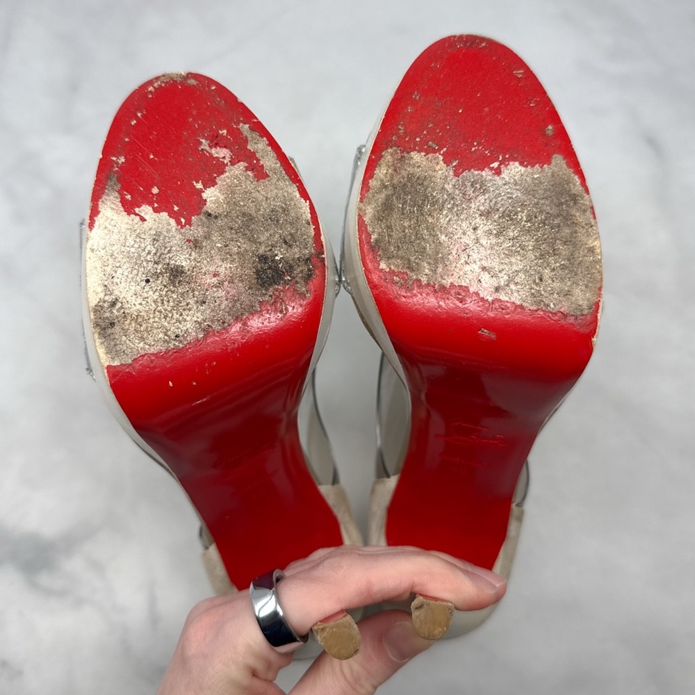 Christian Louboutin Dufoura 140 PVC Python Platform Stiletto Sandal Heels 40 - Picture 12 of 16